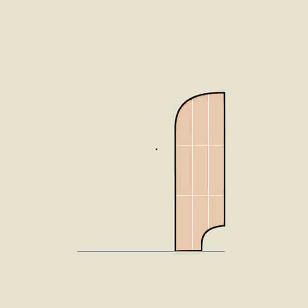 MOSO Sockelleiste Breitlamelle Ecru matt lackiert 15mm