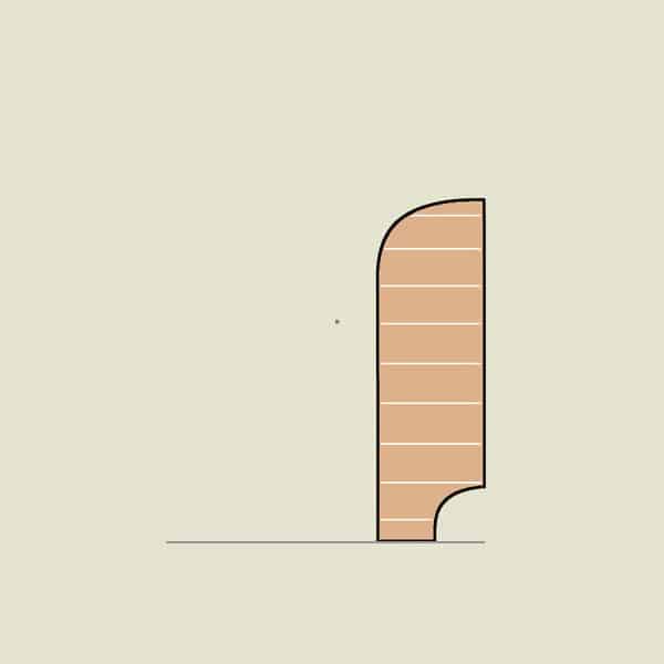 MOSO Sockelleiste Hochkantlamelle Gedämpft roh 15mm