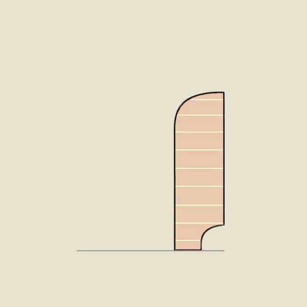 MOSO Sockelleiste Hochkantlamelle Ecru matt lackiert 15mm