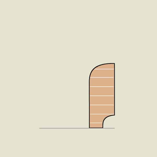 Bambus Sockelleiste Hochkantlamelle Gedämpft matt lackiert 16mm